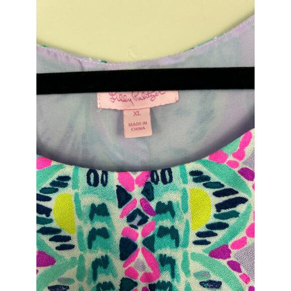 Lilly Pulitzer Jackie Sleeveless Shift Dress Its Impawsible Lilac Mini Dress XL - Picture 6 of 8